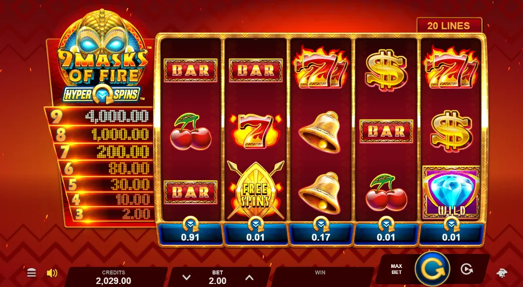 9 Masks of Fire HyperSpins Slot